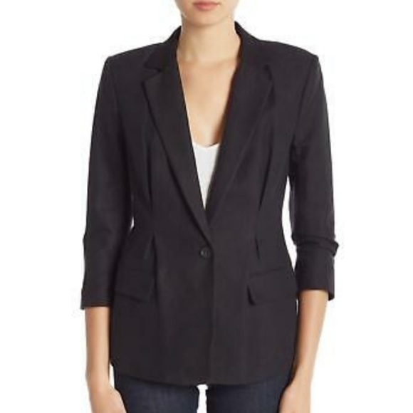 JOlE Lian Pleated Blazer Black - Picture 2 of 10